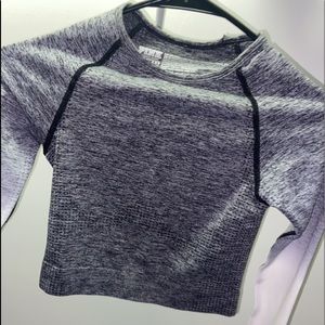 Pink- athletic top with finger slits